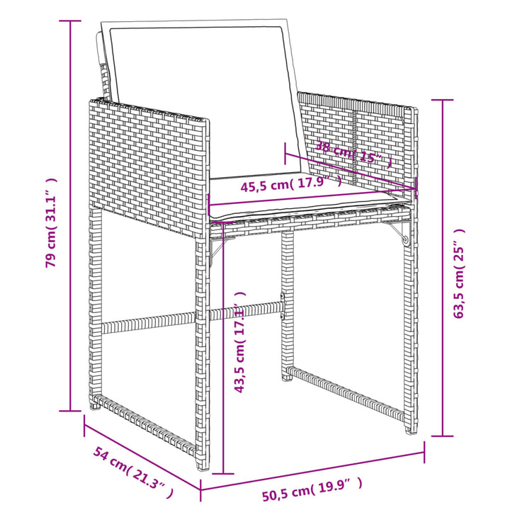 Set Mobilier De Exterior Cu Perne, 11 Piese, Negru, Poliratan