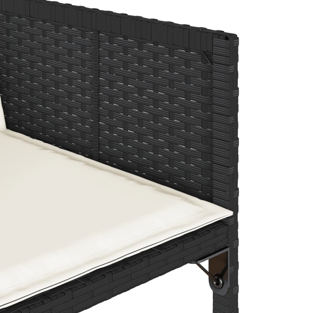 Set Mobilier De Exterior Cu Perne, 11 Piese, Negru, Poliratan