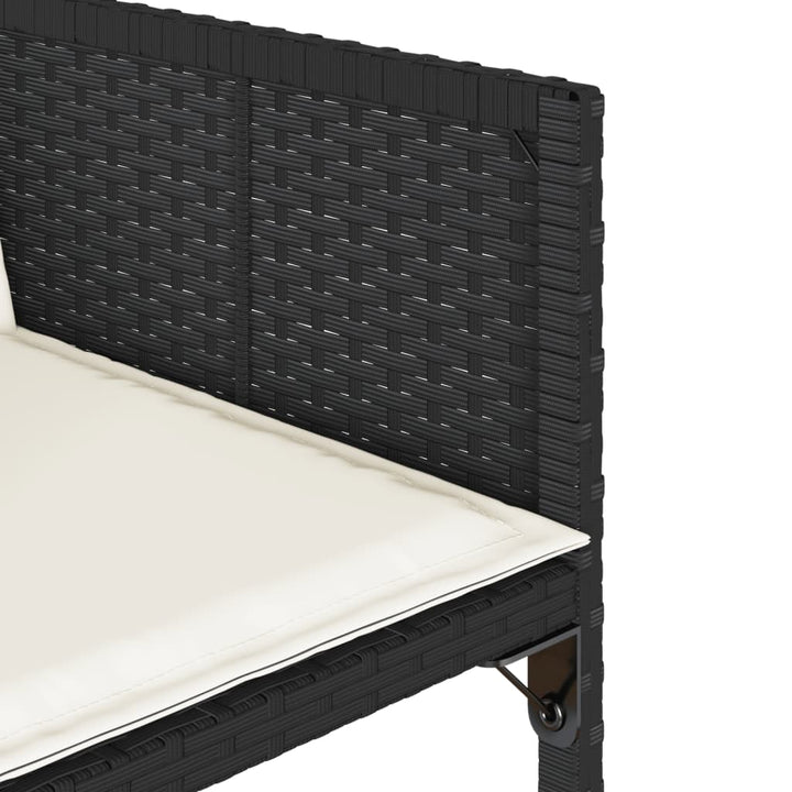 Set Mobilier De Exterior Cu Perne, 11 Piese, Negru, Poliratan