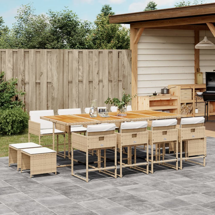 Set Mobilier De Exterior Cu Perne, 11 Piese, Negru, Poliratan
