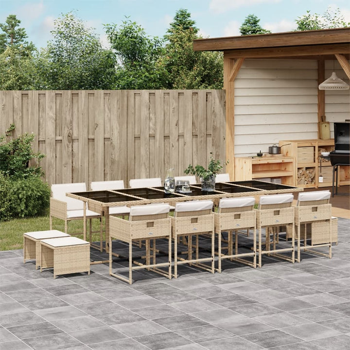 Set Mobilier De Exterior Cu Perne, 11 Piese, Negru, Poliratan