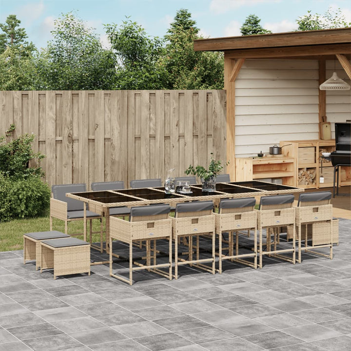 Set Mobilier De Exterior Cu Perne, 11 Piese, Negru, Poliratan