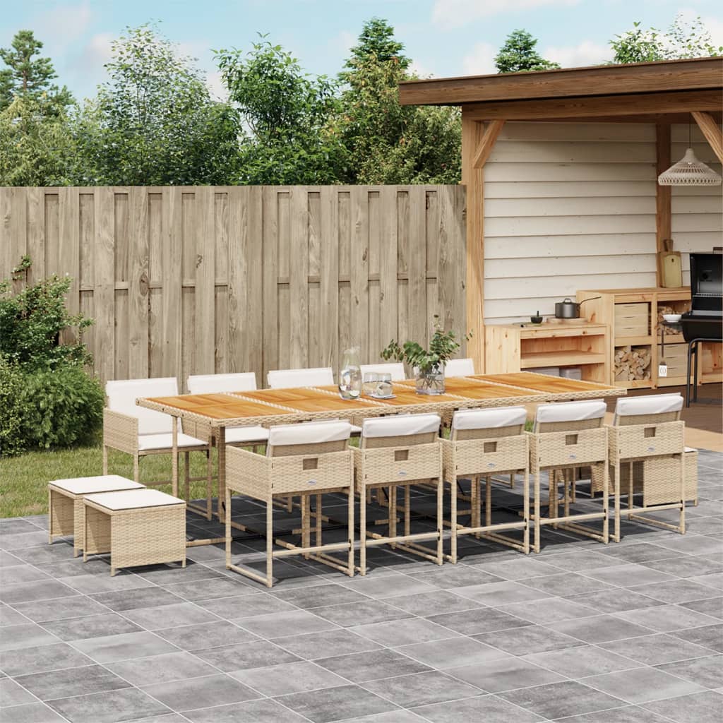 Set Mobilier De Exterior Cu Perne, 11 Piese, Negru, Poliratan