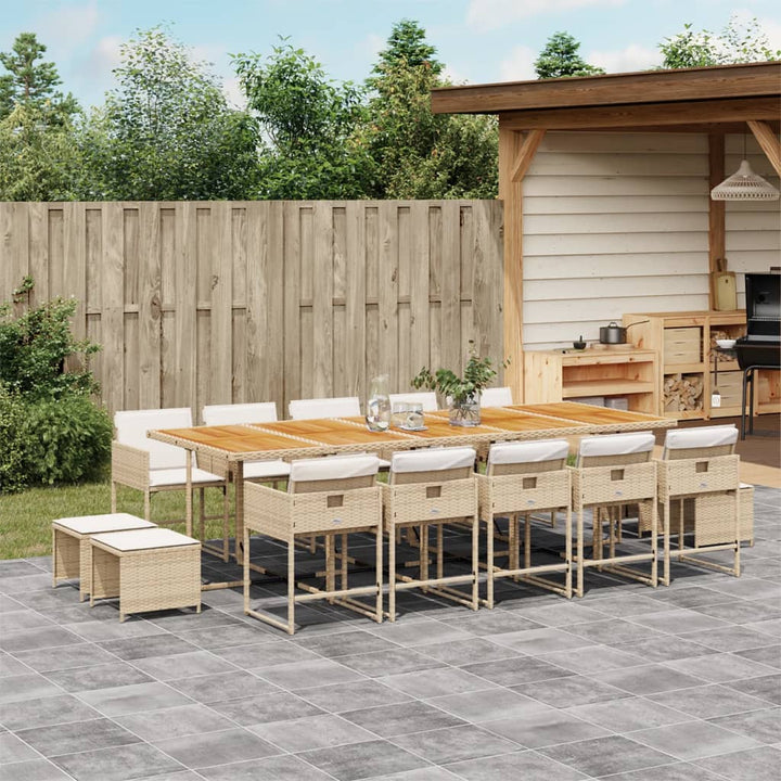 Set Mobilier De Exterior Cu Perne, 11 Piese, Negru, Poliratan