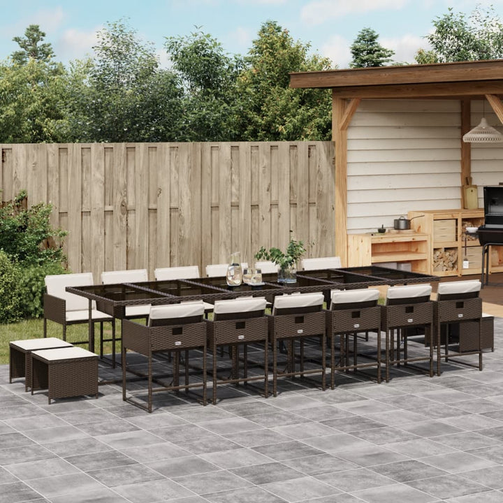 Set Mobilier De Exterior Cu Perne, 11 Piese, Negru, Poliratan