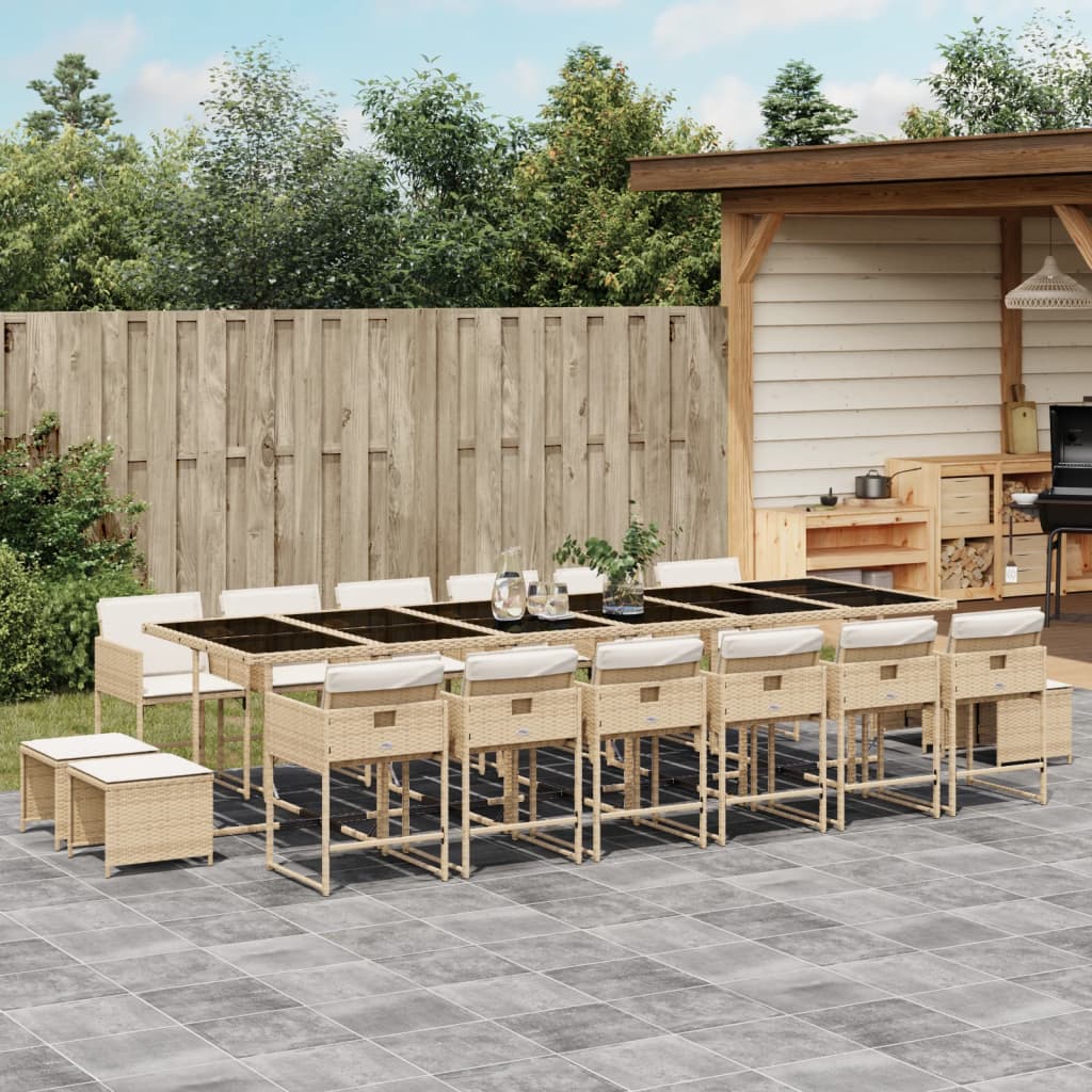 Set Mobilier De Exterior Cu Perne, 11 Piese, Negru, Poliratan