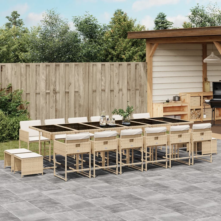 Set Mobilier De Exterior Cu Perne, 11 Piese, Negru, Poliratan