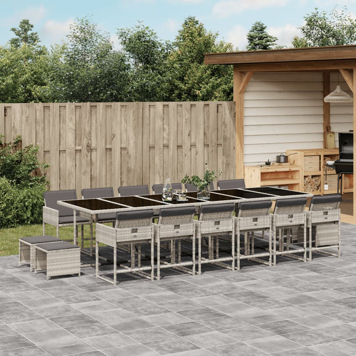 Set Mobilier De Exterior Cu Perne, 11 Piese, Negru, Poliratan