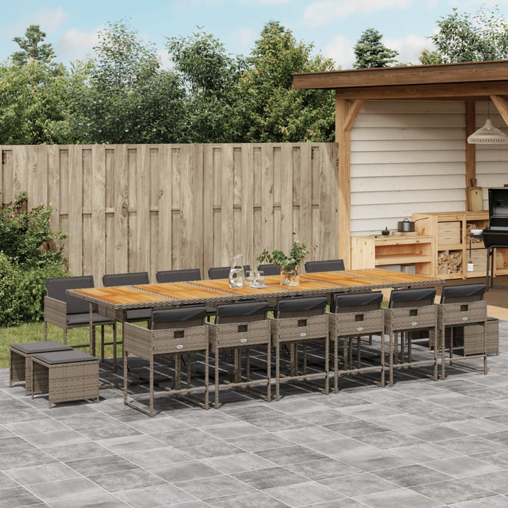 Set Mobilier De Exterior Cu Perne, 11 Piese, Negru, Poliratan