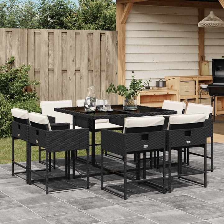 Set Mobilier De Grădină Cu Perne, 9 Piese, , Poliratan