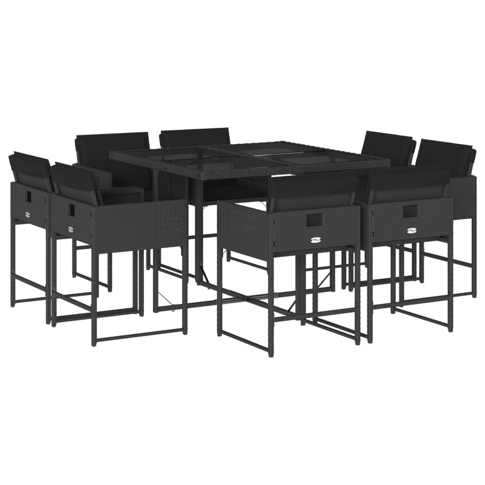 Set Mobilier De Grădină Cu Perne, 9 Piese, , Poliratan