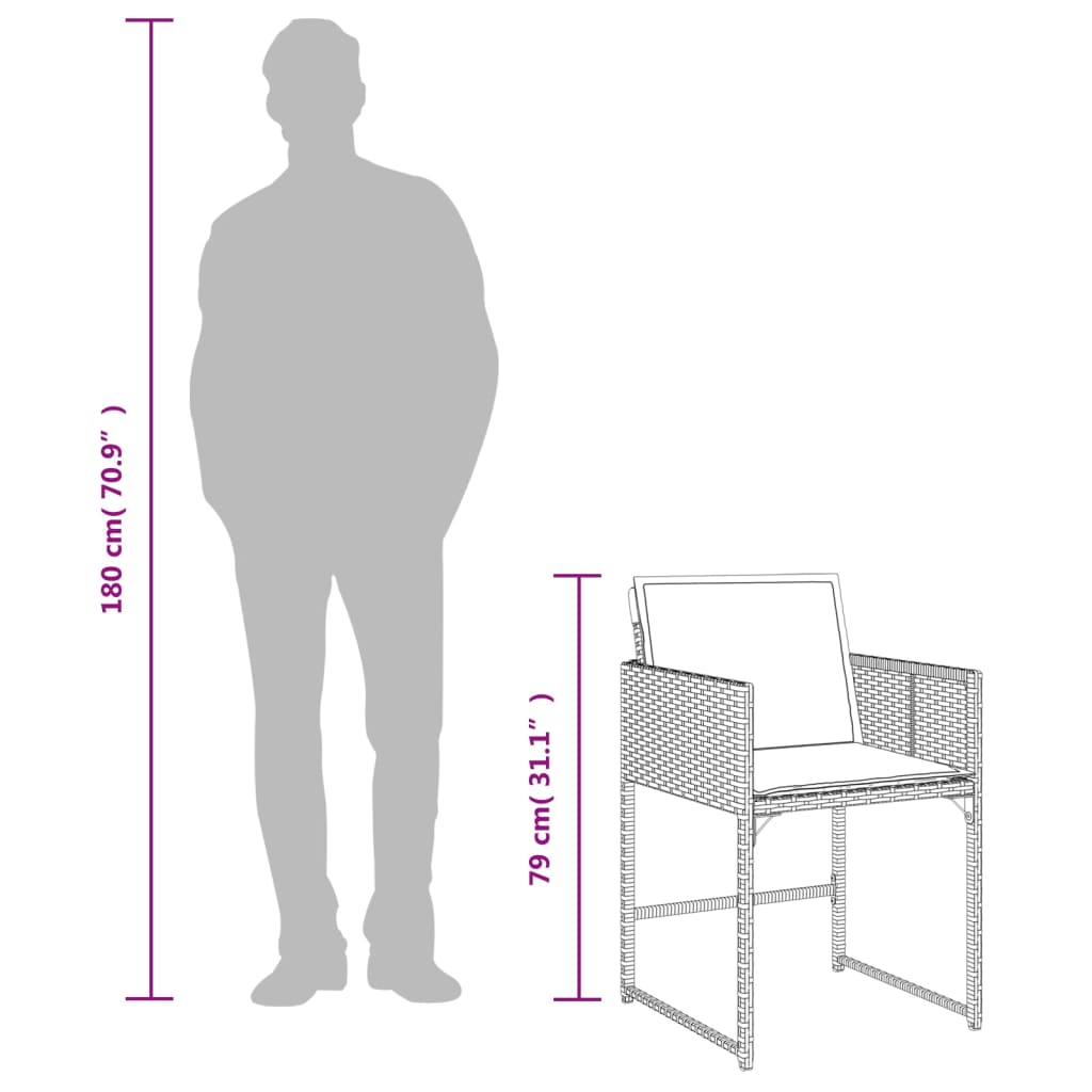 Set Mobilier De Grădină Cu Perne, 9 Piese, , Poliratan