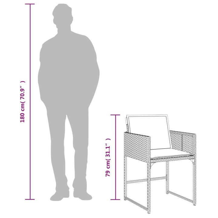 Set Mobilier De Grădină Cu Perne, 9 Piese, , Poliratan