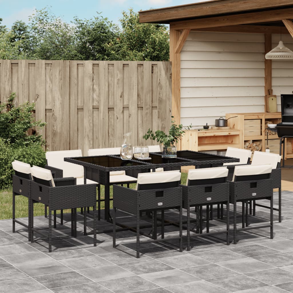Set Mobilier De Grădină Cu Perne, 9 Piese, , Poliratan