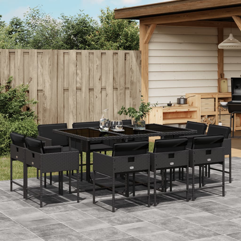 Set Mobilier De Grădină Cu Perne, 9 Piese, , Poliratan