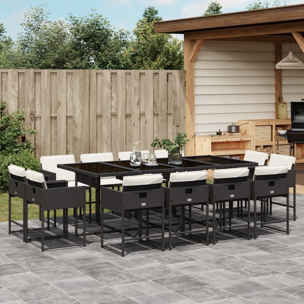 Set Mobilier De Grădină Cu Perne, 9 Piese, , Poliratan