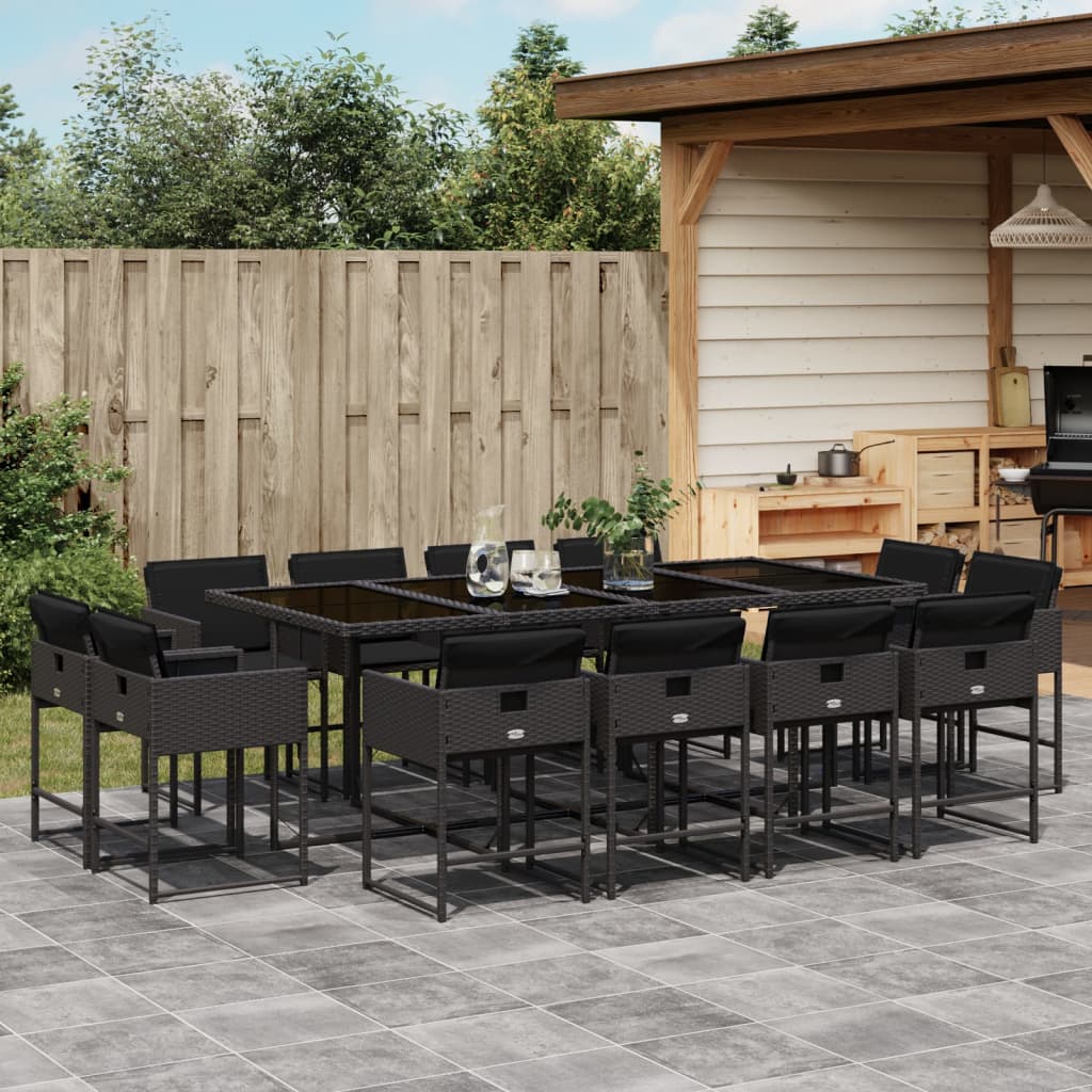 Set Mobilier De Grădină Cu Perne, 9 Piese, , Poliratan