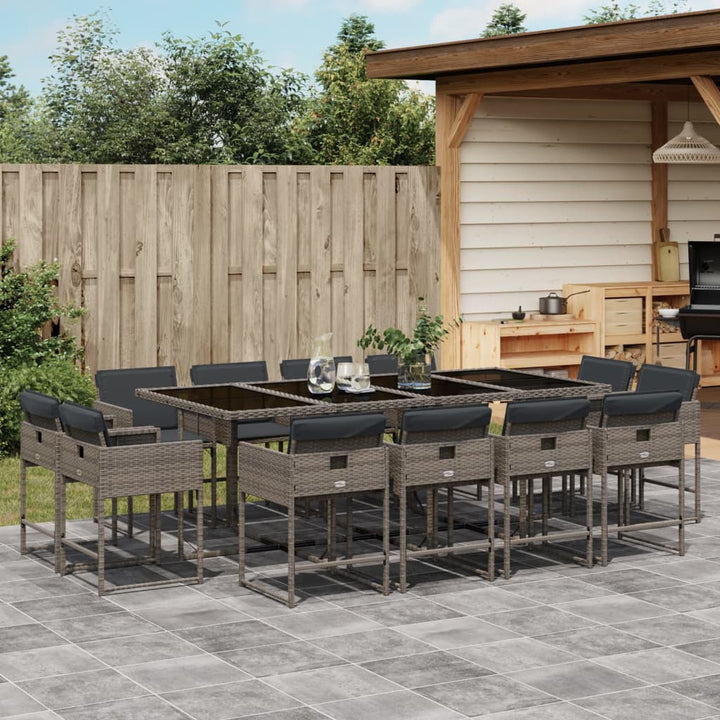 Set Mobilier De Grădină Cu Perne, 9 Piese, , Poliratan