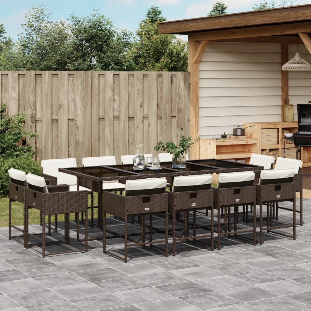 Set Mobilier De Grădină Cu Perne, 9 Piese, , Poliratan