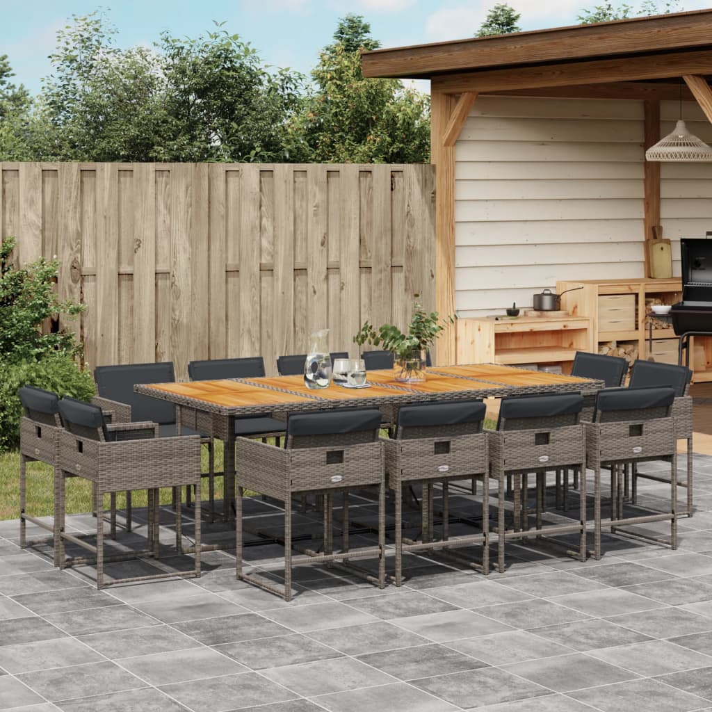 Set Mobilier De Grădină Cu Perne, 9 Piese, , Poliratan