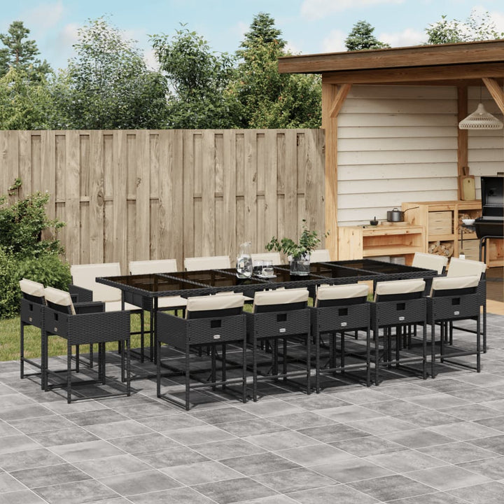 Set Mobilier De Grădină Cu Perne, 9 Piese, , Poliratan