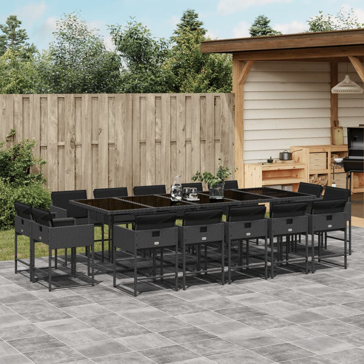 Set Mobilier De Grădină Cu Perne, 9 Piese, , Poliratan