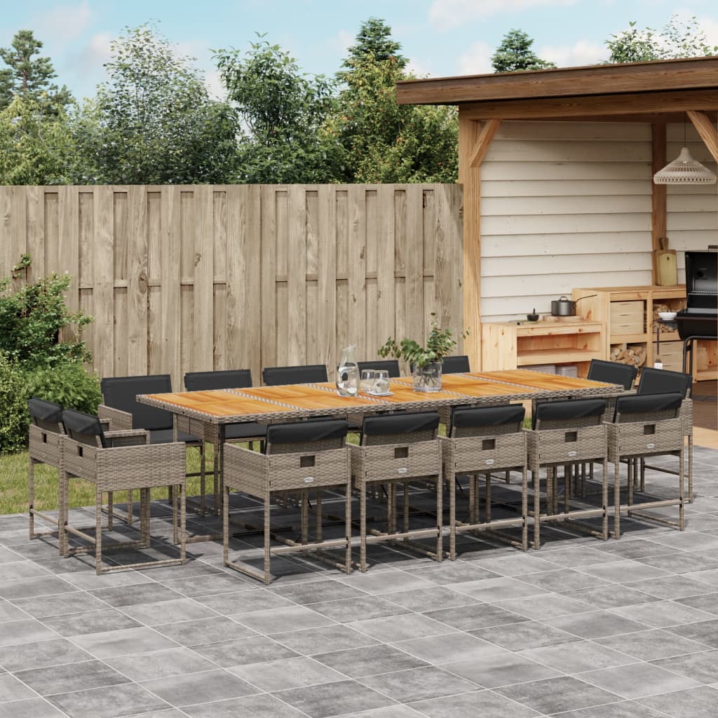 Set Mobilier De Grădină Cu Perne, 9 Piese, , Poliratan