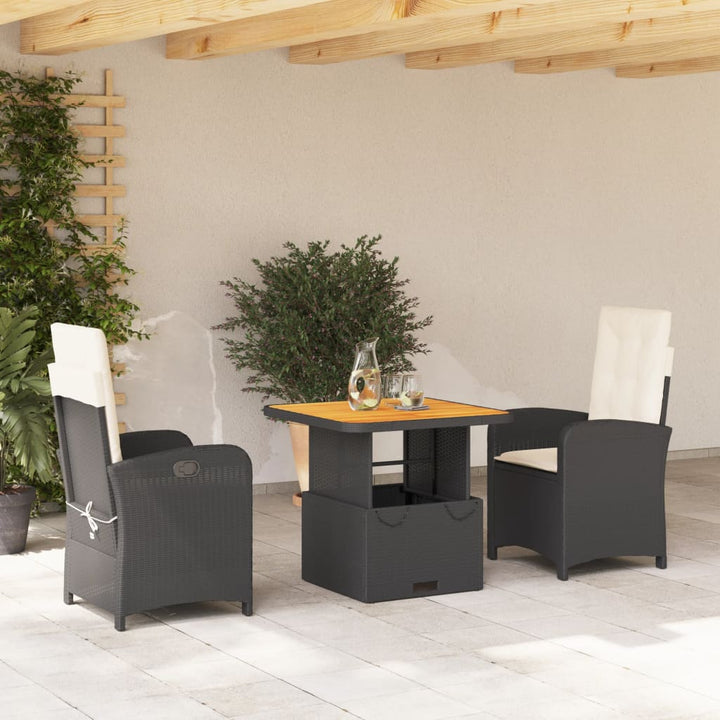 Set Mobilier De Grădină Cu Perne, 5 Piese, Negru, Poliratan