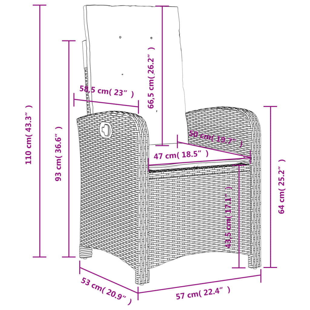 Set Mobilier De Grădină Cu Perne, 5 Piese, Negru, Poliratan