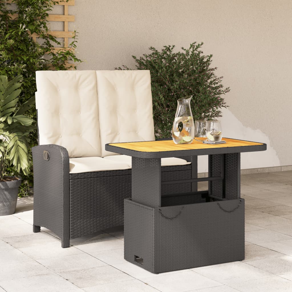 Set Mobilier De Grădină Cu Perne, 5 Piese, Negru, Poliratan