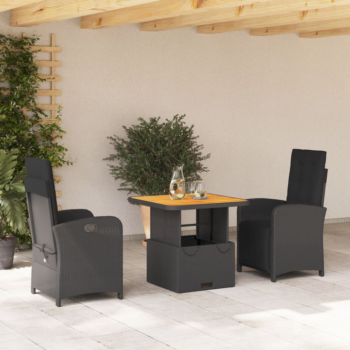 Set Mobilier De Grădină Cu Perne, 5 Piese, Negru, Poliratan