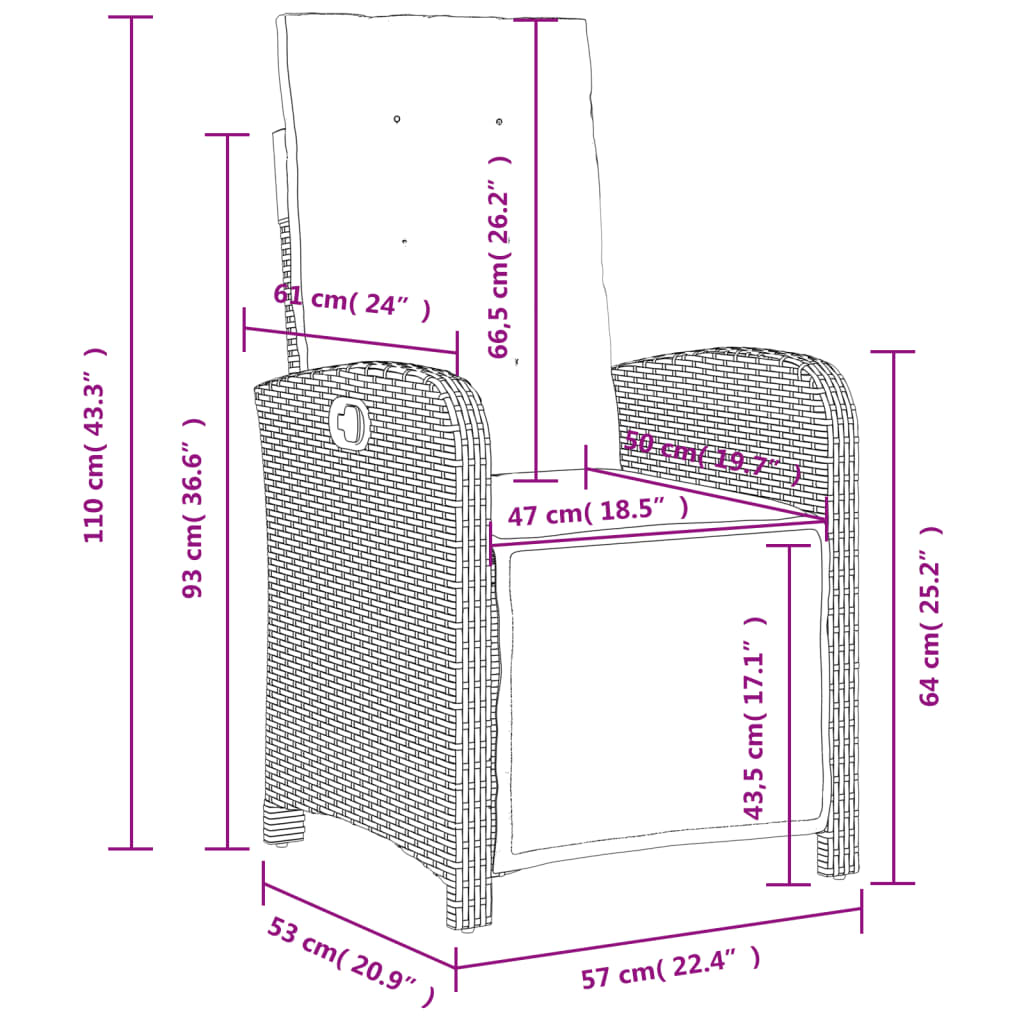Set Mobilier De Grădină Cu Perne, 5 Piese, Negru, Poliratan