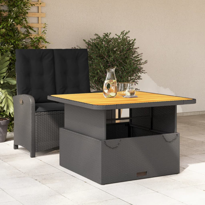 Set Mobilier De Grădină Cu Perne, 5 Piese, Negru, Poliratan