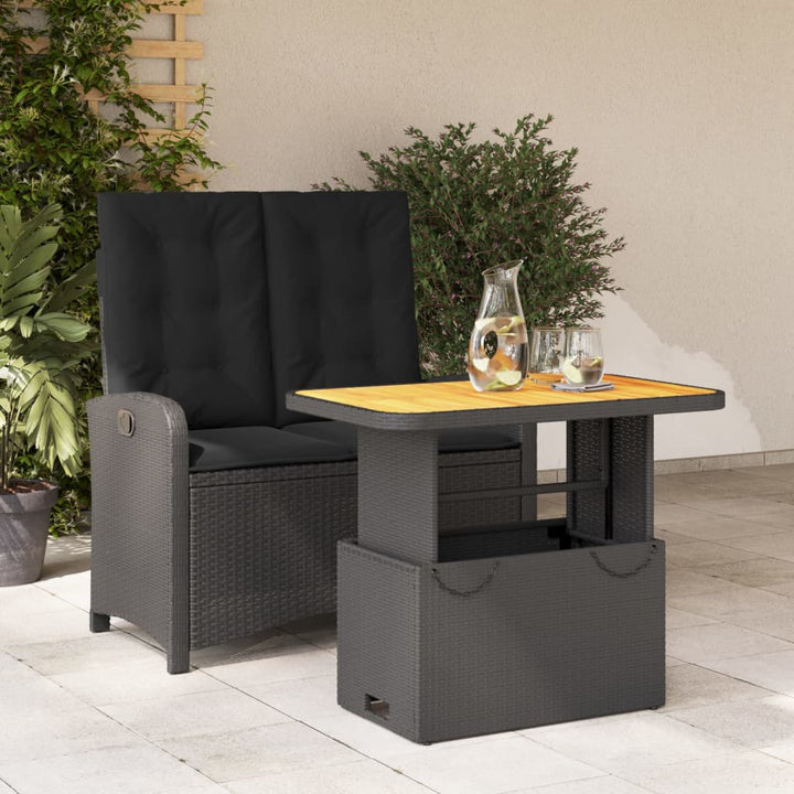 Set Mobilier De Grădină Cu Perne, 5 Piese, Negru, Poliratan