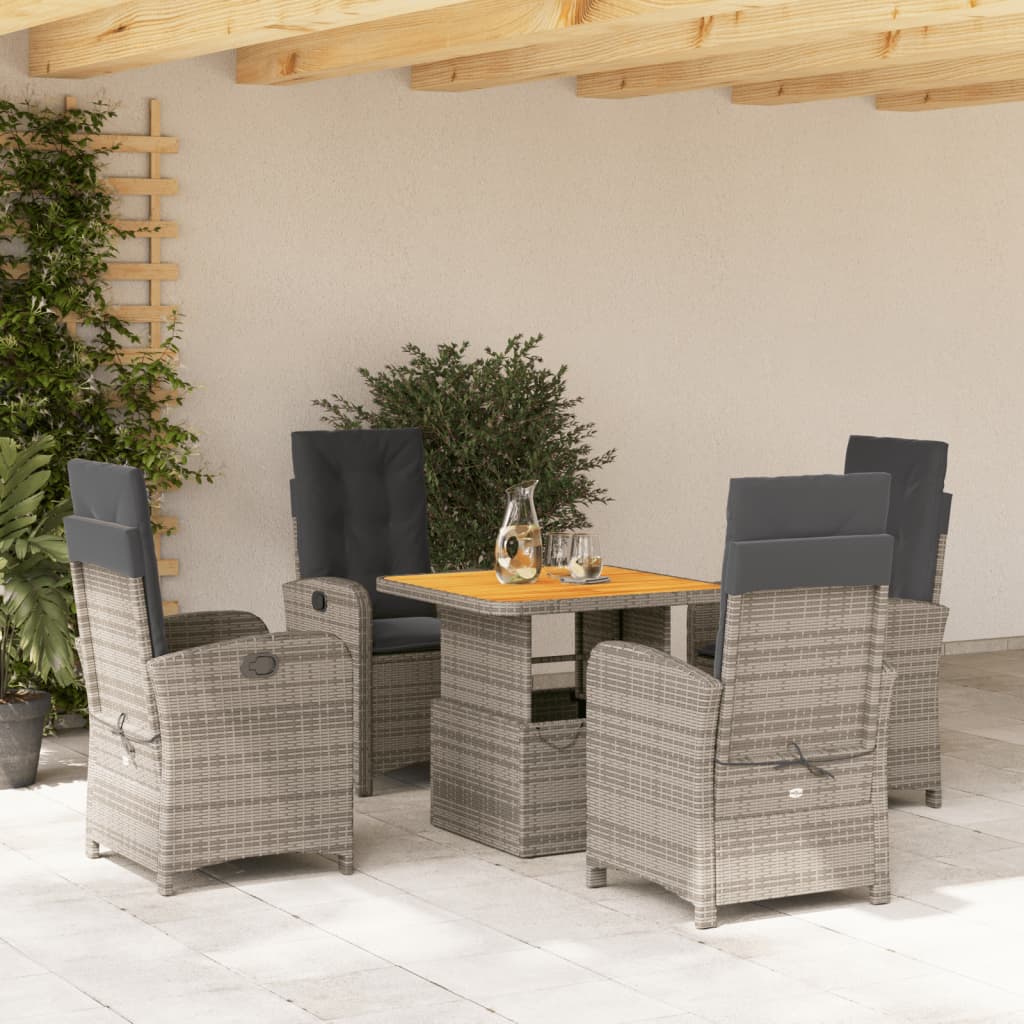 Set Mobilier De Grădină Cu Perne, 3 Piese, Gri, Poliratan
