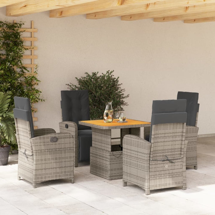 Set Mobilier De Grădină Cu Perne, 3 Piese, Gri, Poliratan
