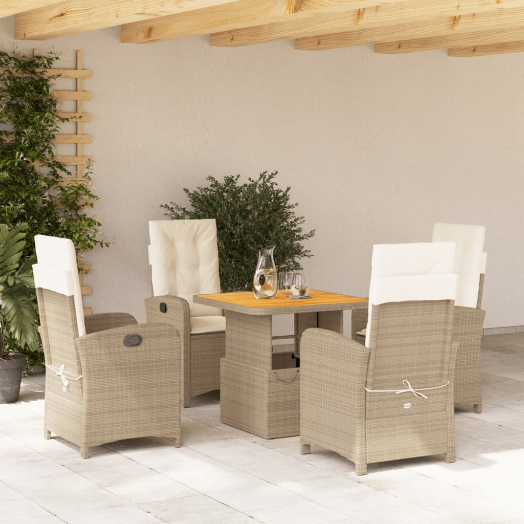 Set Mobilier De Grădină Cu Perne, 3 Piese, Bej, Poliratan