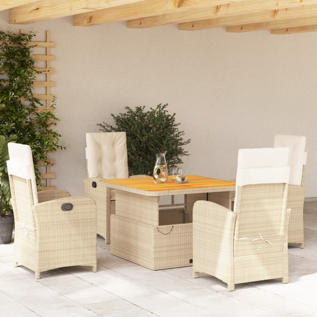 Set Mobilier De Grădină Cu Perne, 3 Piese, Bej, Poliratan