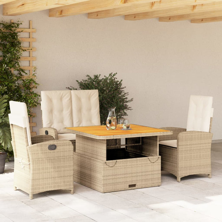 Set Mobilier De Grădină Cu Perne, 3 Piese, Bej, Poliratan