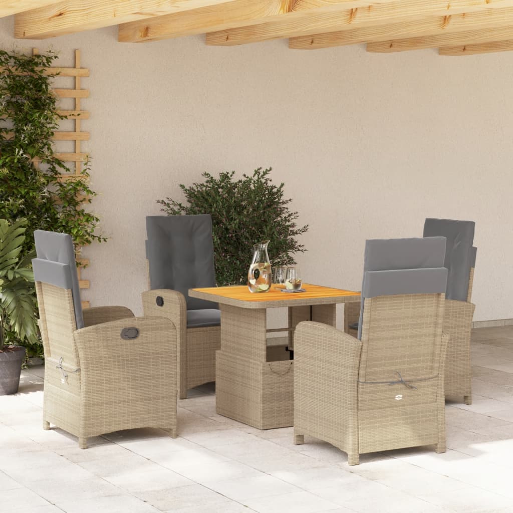 Set Mobilier De Grădină Cu Perne, 3 Piese, Bej, Poliratan