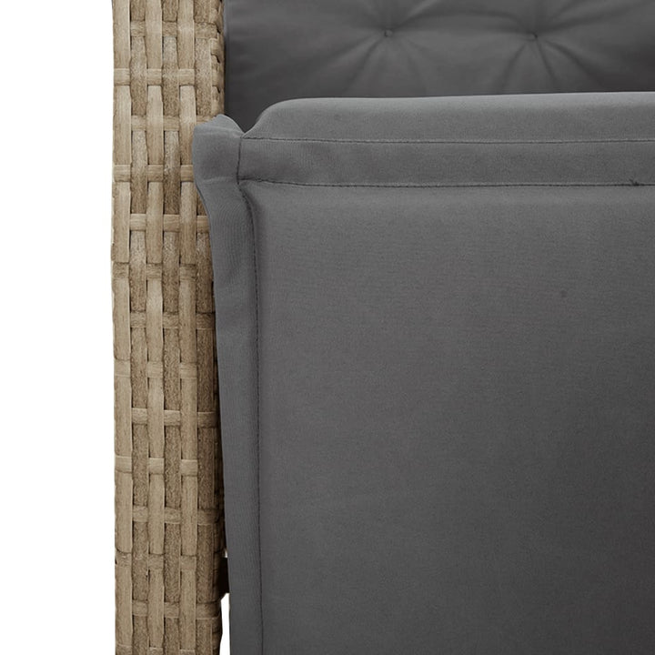 Set Mobilier De Grădină Cu Perne, 3 Piese, Bej, Poliratan
