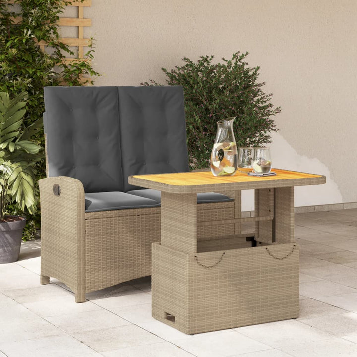 Set Mobilier De Grădină Cu Perne, 3 Piese, Bej, Poliratan