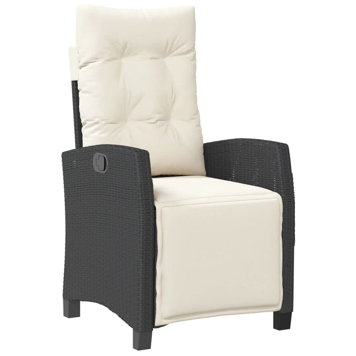 Set Mobilier De Grădină Cu Perne, 3 Piese, Negru, Poliratan