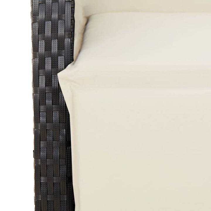 Set Mobilier De Grădină Cu Perne, 3 Piese, Negru, Poliratan