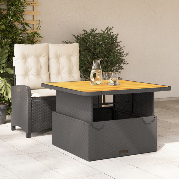 Set Mobilier De Grădină Cu Perne, 3 Piese, Negru, Poliratan