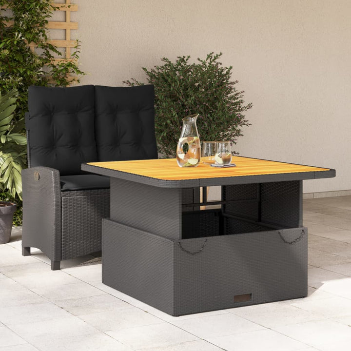 Set Mobilier De Grădină Cu Perne, 4 Piese, Negru, Poliratan