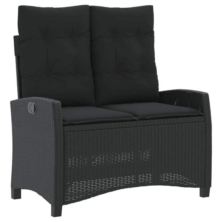 Set Mobilier De Grădină Cu Perne, 4 Piese, Negru, Poliratan
