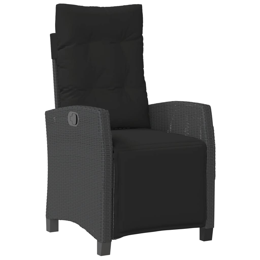 Set Mobilier De Grădină Cu Perne, 4 Piese, Negru, Poliratan