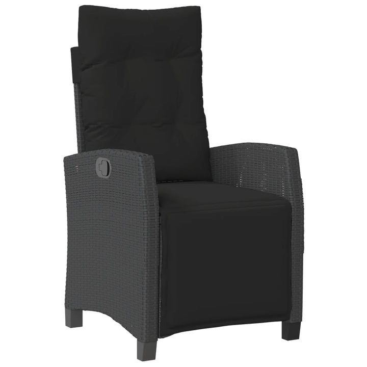 Set Mobilier De Grădină Cu Perne, 4 Piese, Negru, Poliratan
