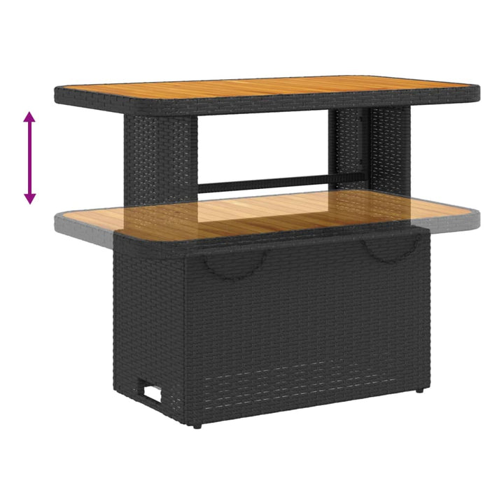 Set Mobilier De Grădină Cu Perne, 4 Piese, Negru, Poliratan